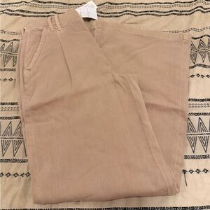 American Eagle Outfitters Wide Leg Corduroy Pants in Light Tan